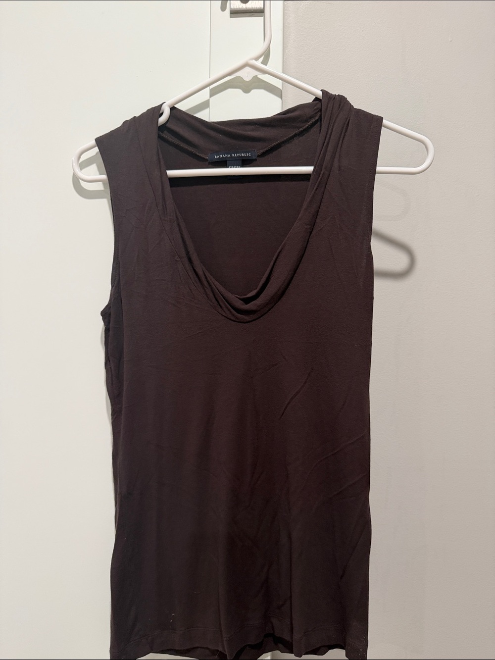 Banana Republic Brown Sleeveless Draped Neck Tank Top